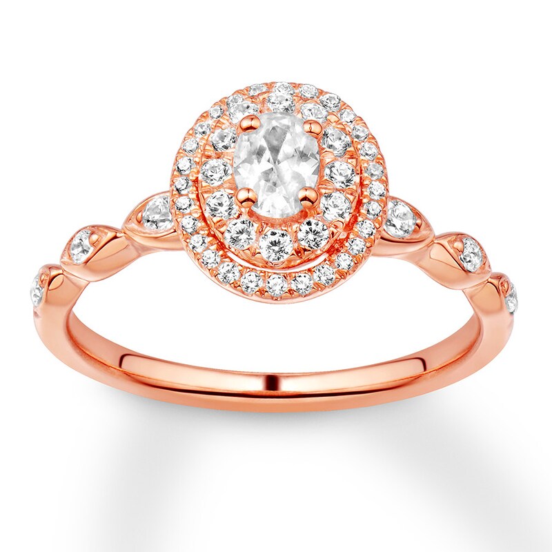 Oval-cut Diamond Engagement Ring 5/8 Carat tw 14K Rose Gold