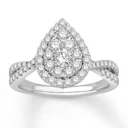 Now + Forever Diamond Engagement Ring 5/8 ct tw Round-cut 10K White Gold