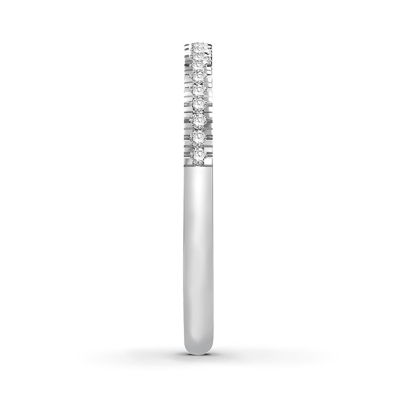 Main Image 2 of Now + Forever Diamond Wedding Band 1/8 ct tw Round-cut 10K White Gold