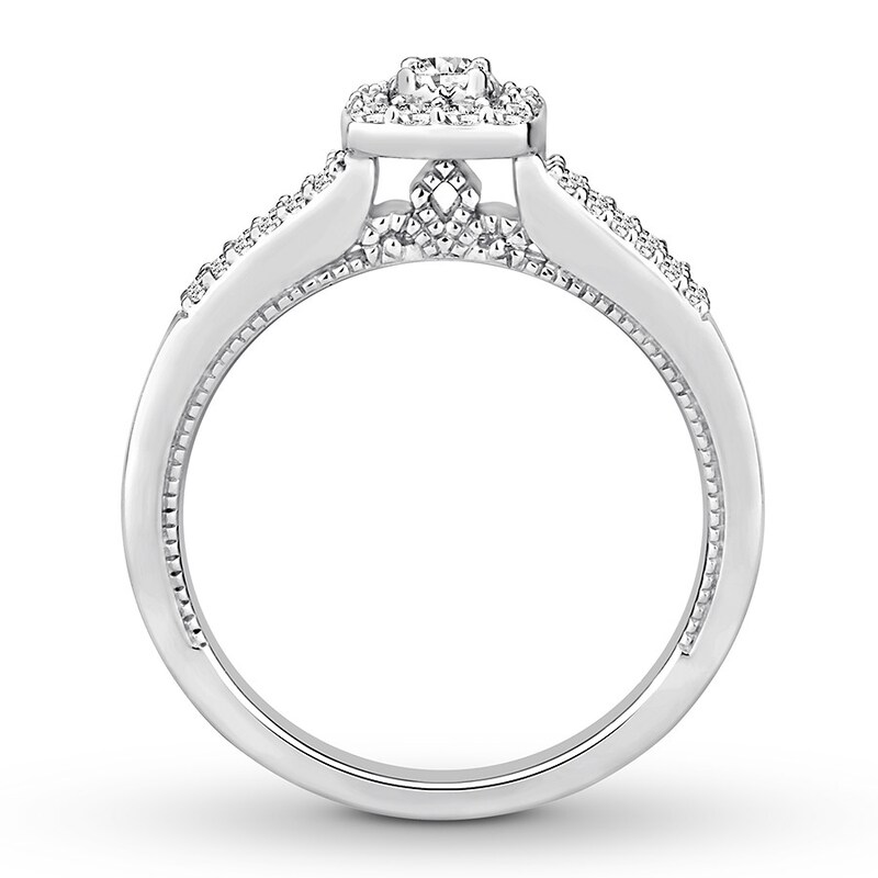 Diamond Engagement Ring 1/3 ct tw Round-cut 10K White Gold