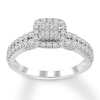 Thumbnail Image 0 of Diamond Engagement Ring 3/4 ct tw Princess & Round-cut 14K White Gold