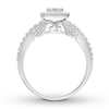 Thumbnail Image 1 of Diamond Engagement Ring 3/4 ct tw Princess & Round-cut 14K White Gold