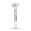 Thumbnail Image 2 of Diamond Engagement Ring 3/4 ct tw Princess & Round-cut 14K White Gold