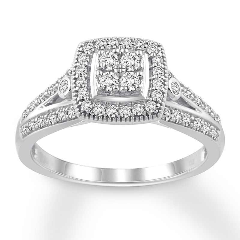 Main Image 1 of Now + Forever Diamond Engagement Ring 3/8 ct tw Round-cut 10K White Gold