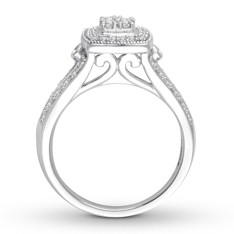 Diamond Engagement Ring 3/8 ct tw Round-cut 10K White Gold