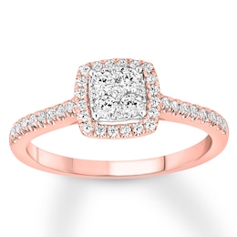 Now + Forever Diamond Engagement Ring 1/2 Carat tw 10K Two-Tone Gold