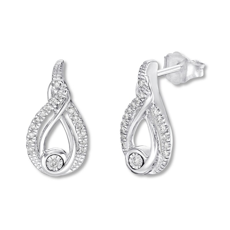 Interwoven Diamond Earrings 1 4 Ct Tw Round Cut 10k White Gold Kay Interwoven Diamond Earrings 1 4 Ct Tw Round Cut 10k White Gold Kay