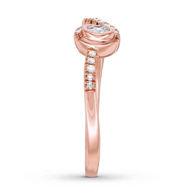 Interwoven Diamond Ring 1/10 ct tw Round-cut 10K Rose Gold