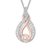 Interwoven Diamond Necklace 1/6 ct tw Sterling Silver & 10K Rose Gold