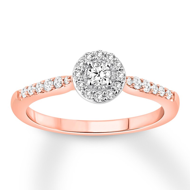 Diamond Engagement Ring 1/3 ct tw Round-cut 10K Two-Tone Gold