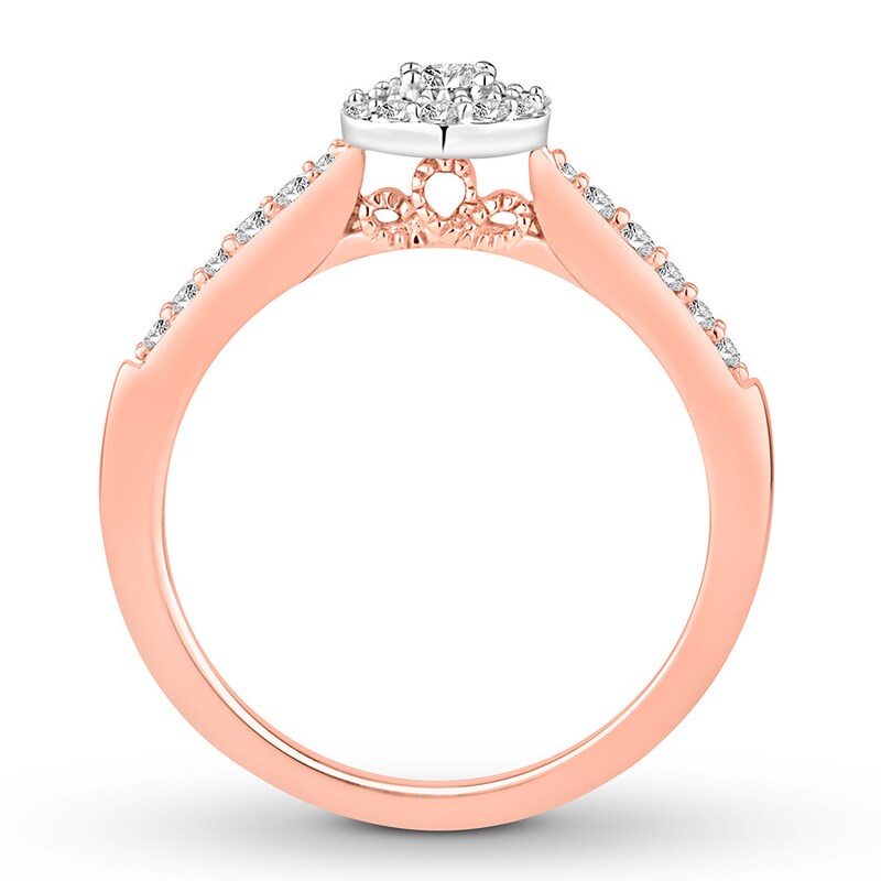 Diamond Engagement Ring 1/3 ct tw Round-cut 10K Two-Tone Gold