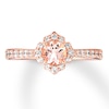 Thumbnail Image 0 of Morganite Engagement Ring 1/3 ct tw Diamonds 14K Rose Gold