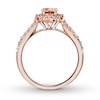 Thumbnail Image 2 of Now + Forever Morganite Engagement Ring 1/3 ct tw Diamonds 14K Rose Gold