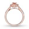 Thumbnail Image 1 of Morganite Engagement Ring 1/3 ct tw Diamonds 14K Rose Gold