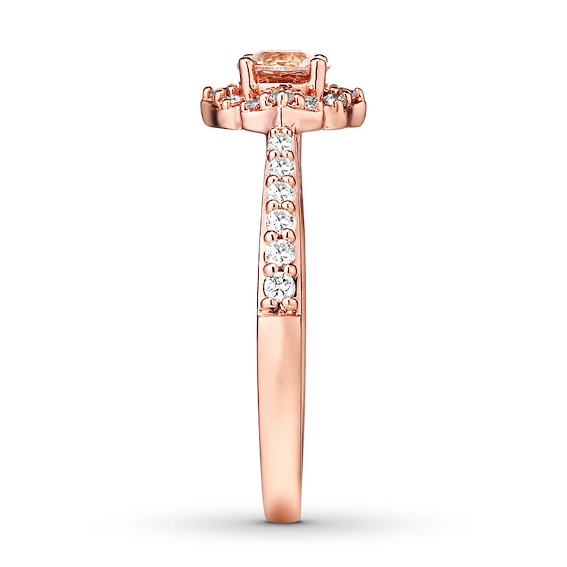 Morganite Engagement Ring 1/3 ct tw Diamonds 14K Rose Gold