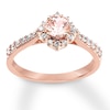 Thumbnail Image 3 of Morganite Engagement Ring 1/3 ct tw Diamonds 14K Rose Gold