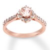 Thumbnail Image 4 of Now + Forever Morganite Engagement Ring 1/3 ct tw Diamonds 14K Rose Gold