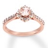 Thumbnail Image 3 of Morganite Engagement Ring 1/3 ct tw Diamonds 14K Rose Gold