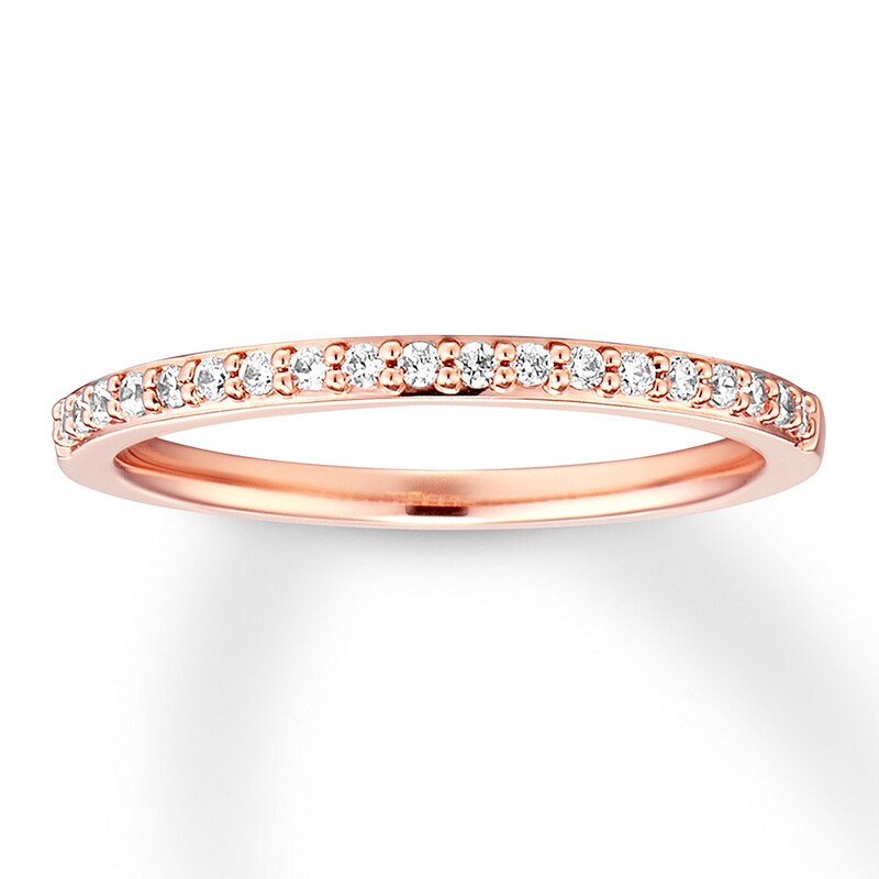 Diamond Wedding Band 1/6 ct tw 14K Rose Gold