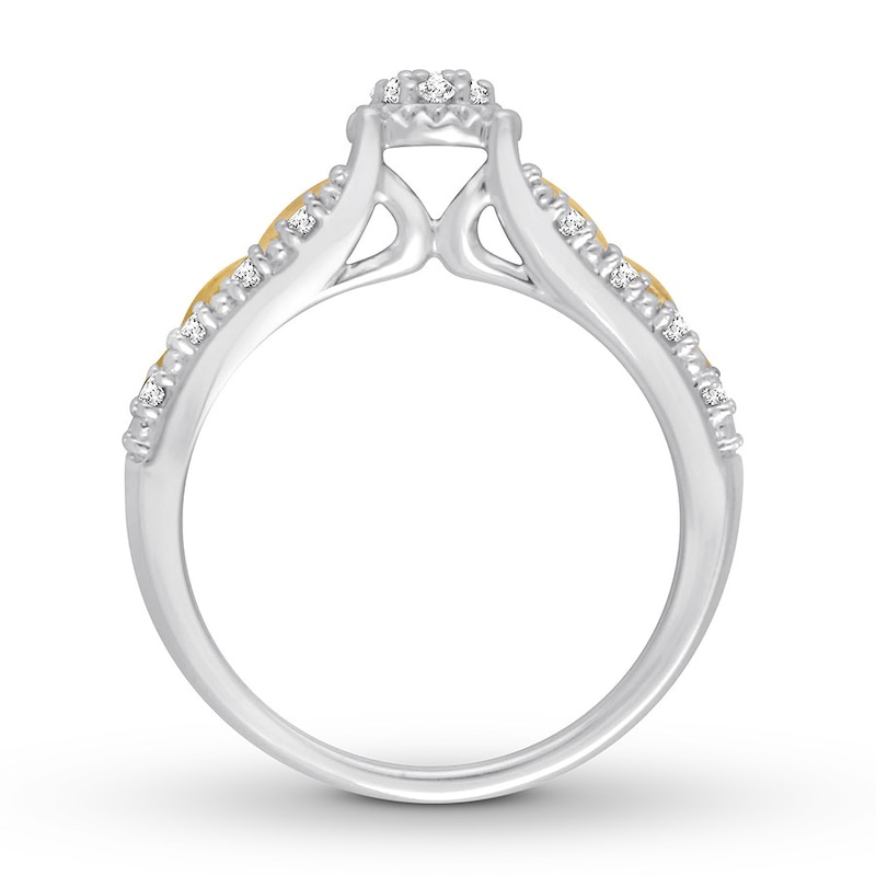 Diamond Engagement Ring 1/5 ct tw Round-cut 10K Two-Tone Gold
