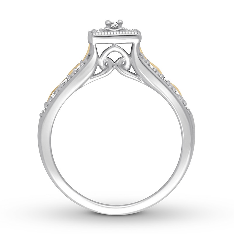 Diamond Engagement Ring 1/5 ct tw Round-cut 10K Two-Tone Gold