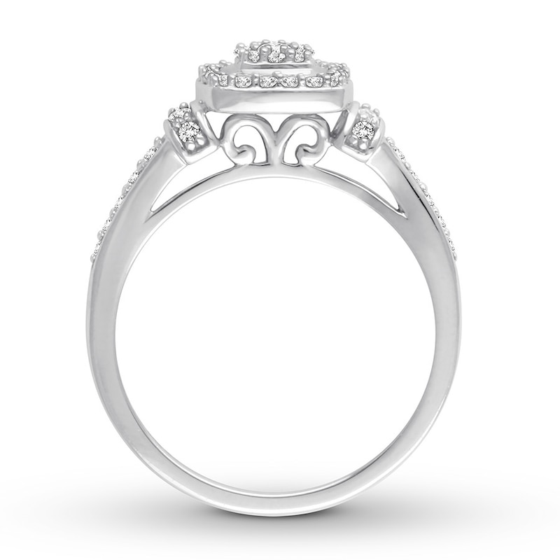 Diamond Engagement Ring 1/3 ct tw Round-cut 10K White Gold
