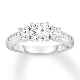 Memories Moments Magic Three-Stone Diamond Ring 1-1/6 ct tw Round-cut 14K White Gold