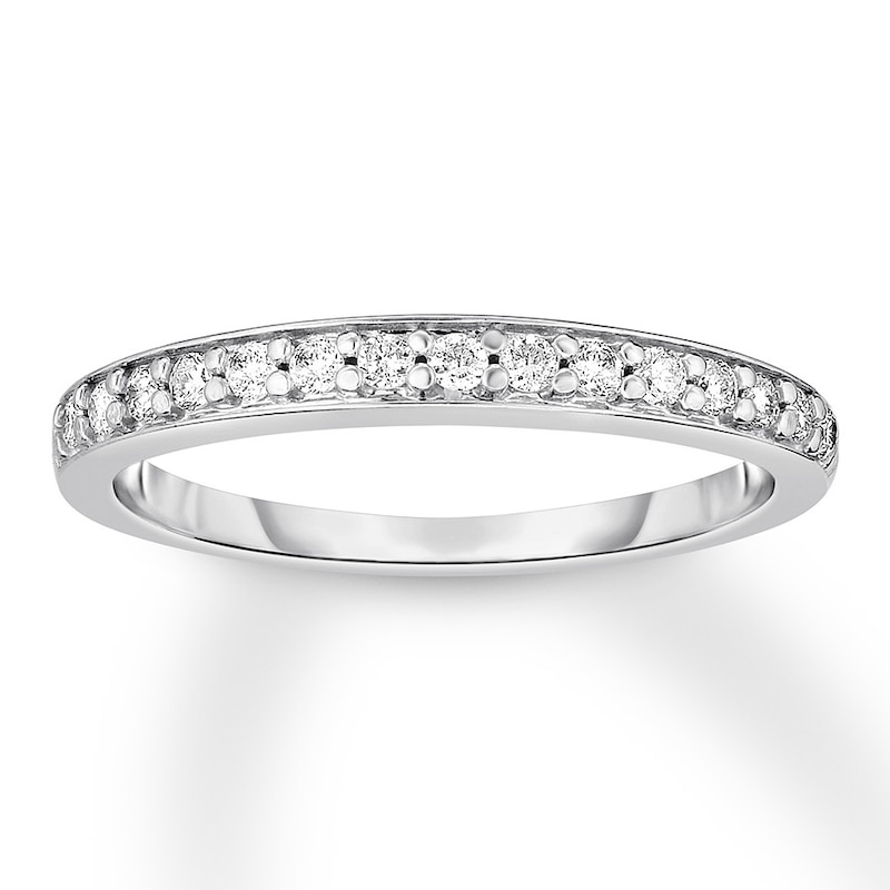 Main Image 1 of Now + Forever Diamond Wedding Band 1/8 ct tw 10K White Gold