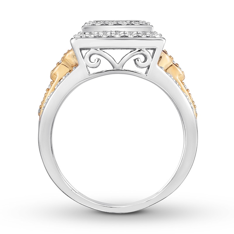 Main Image 2 of Now + Forever Diamond Engagement Ring 1/2 ct tw Princess & Round 14K Gold