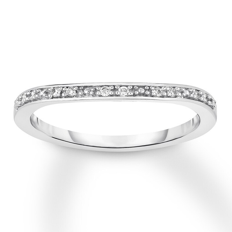 Main Image 1 of Now + Forever Diamond Wedding Band 1/20 ct tw 14K White Gold