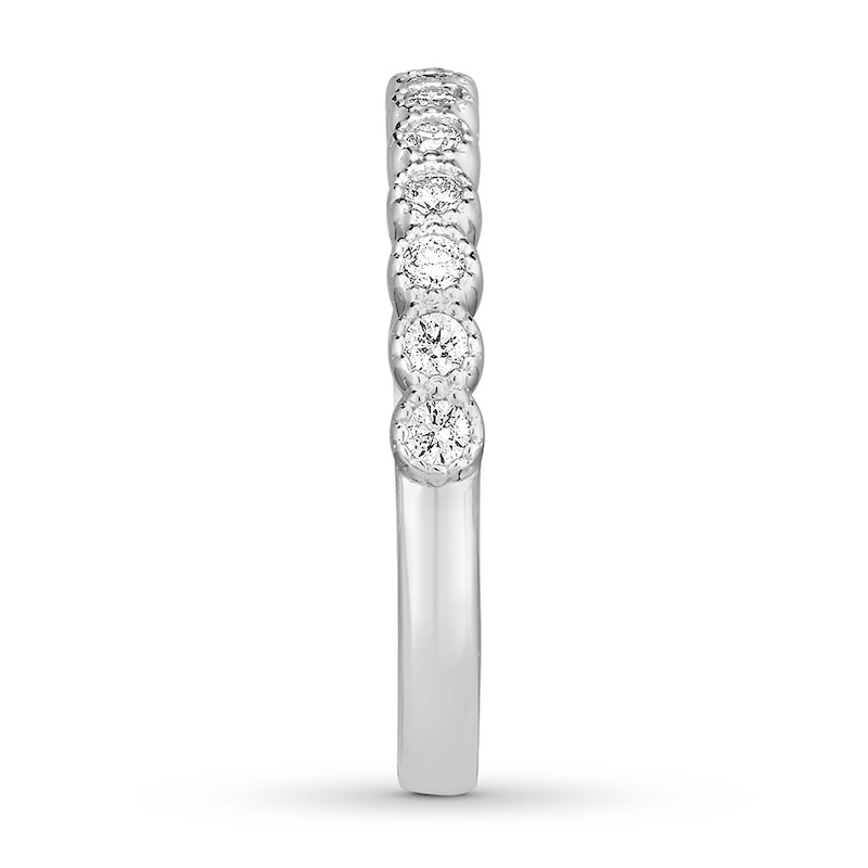 Main Image 3 of Now + Forever Diamond Wedding Band 1/4 ct tw Bezel-set/Round 14K White Gold