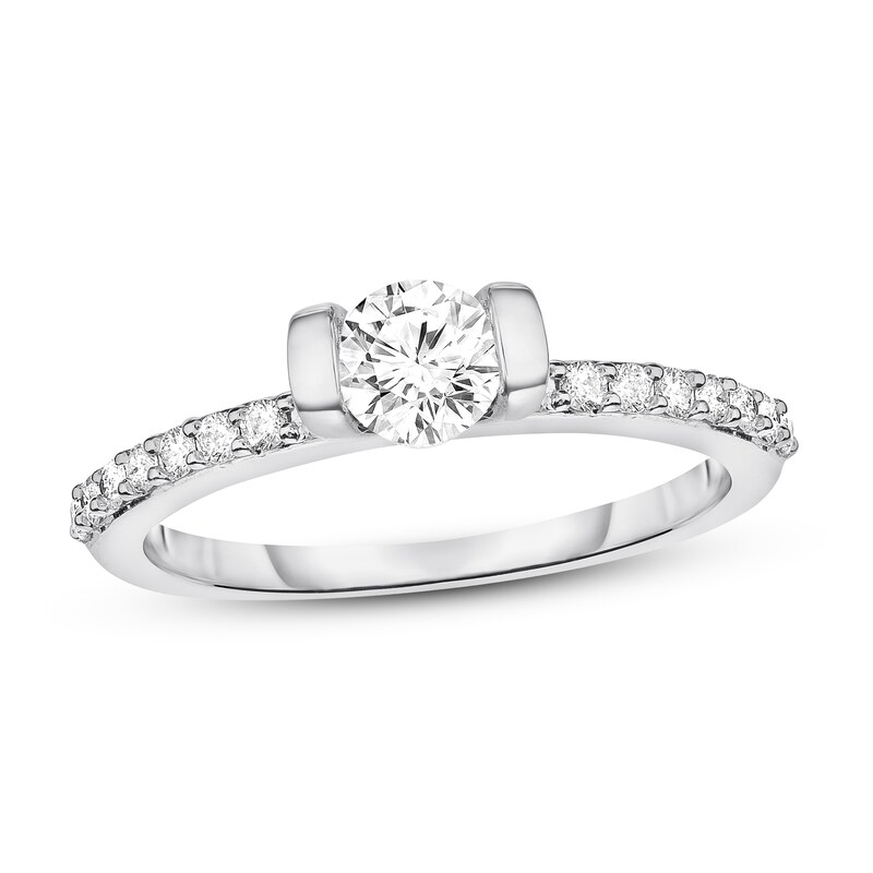Diamond Engagement Ring 3/4 ct tw Round-cut 14K White Gold