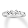 Thumbnail Image 1 of Now + Forever Three-Stone Diamond Ring 1-1/8 cttw Princess-cut 14K White Gold
