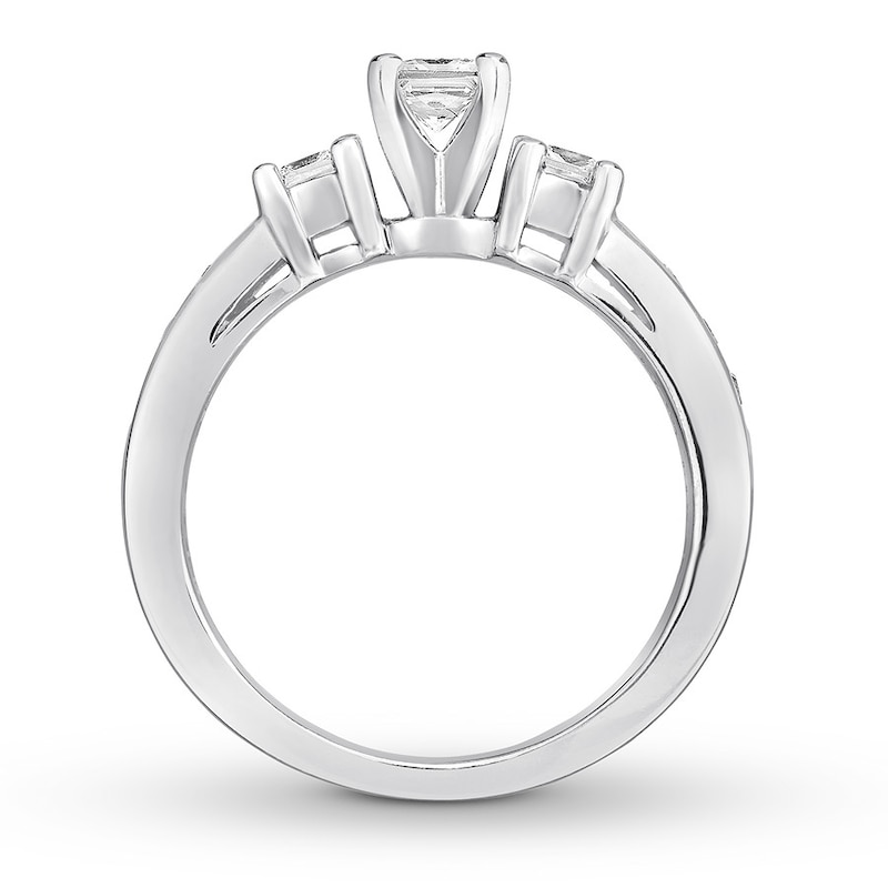 Main Image 2 of Now + Forever Three-Stone Diamond Ring 1-1/8 cttw Princess-cut 14K White Gold