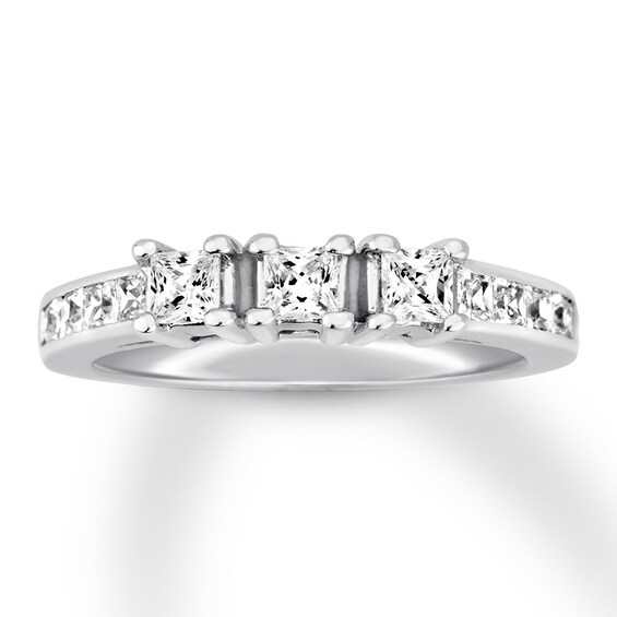 Now + Forever Three-Stone Diamond Ring 3/4 ct tw Princess-cut 14K White Gold