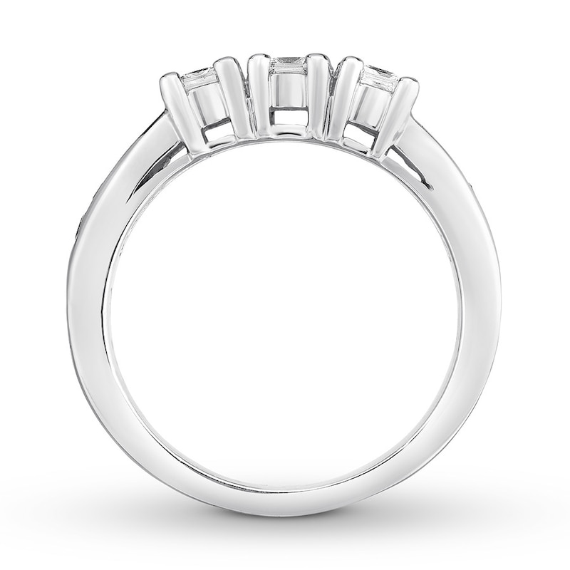 Main Image 2 of Now + Forever Three-Stone Diamond Ring 3/4 ct tw Princess-cut 14K White Gold