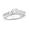 Thumbnail Image 1 of Memories Moments Magic Three-Stone Diamond Ring 1-1/8 ct tw Round-cut 14K White Gold