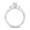 Thumbnail Image 2 of Memories Moments Magic Three-Stone Diamond Ring 1-1/8 ct tw Round-cut 14K White Gold