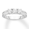 Thumbnail Image 1 of Now + Forever 3-Stone Diamond Wedding Band 3/4 ct tw Round 14K White Gold