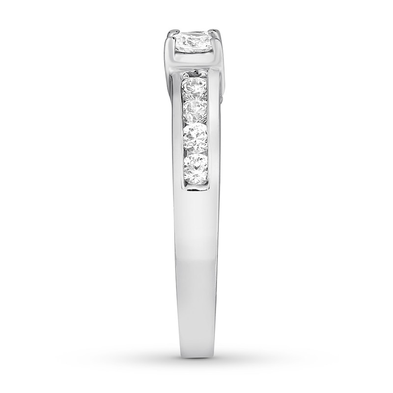 Main Image 3 of Now + Forever 3-Stone Diamond Wedding Band 3/4 ct tw Round 14K White Gold
