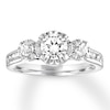 Thumbnail Image 0 of Three-Stone Diamond Ring 1-1/3 ct tw Round-cut 14K White Gold