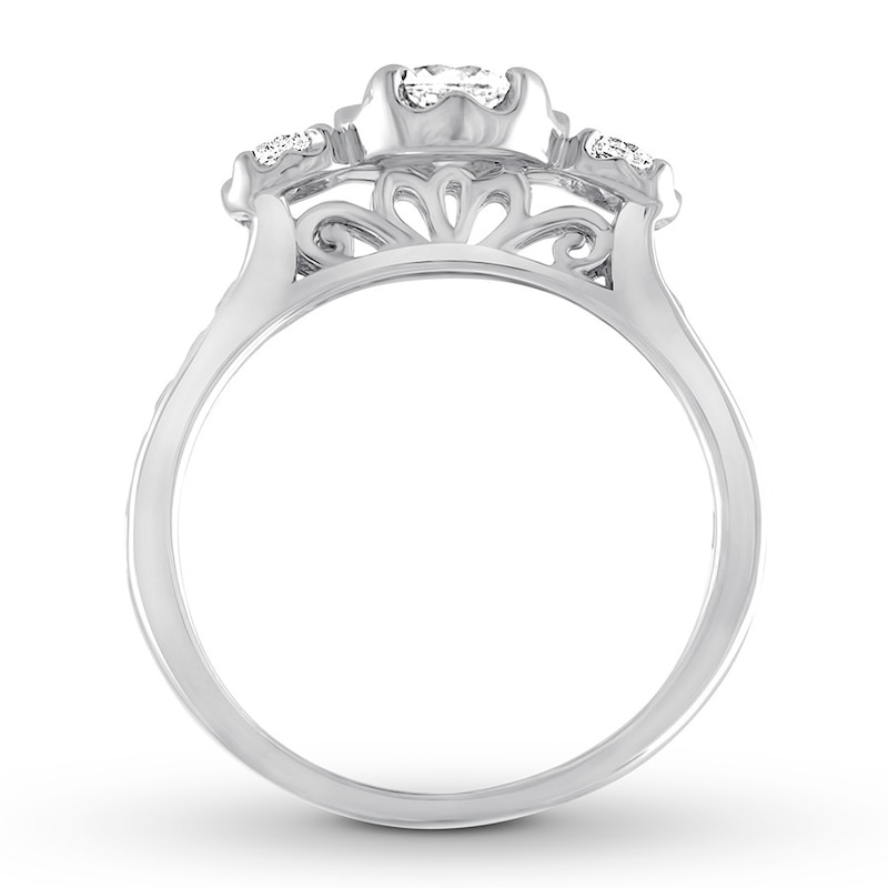 Three-Stone Diamond Ring 1-1/3 ct tw Round-cut 14K White Gold