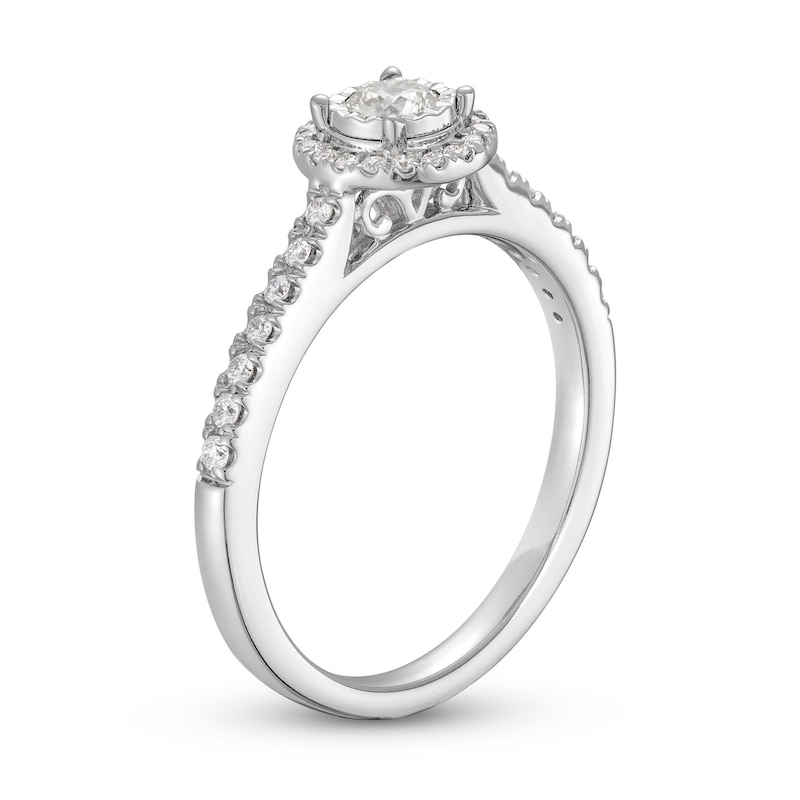 Diamond Engagement Ring 1/3 ct tw Round-cut 10K White Gold