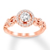 Thumbnail Image 1 of Diamond Engagement Ring 5/8 ct tw Round-cut 14K Rose Gold