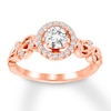 Thumbnail Image 0 of Diamond Engagement Ring 5/8 ct tw Round-cut 14K Rose Gold