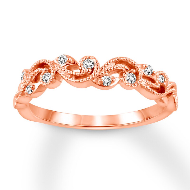 Main Image 1 of Diamond Wedding Band 1/15 ct tw Round-cut 14K Rose Gold