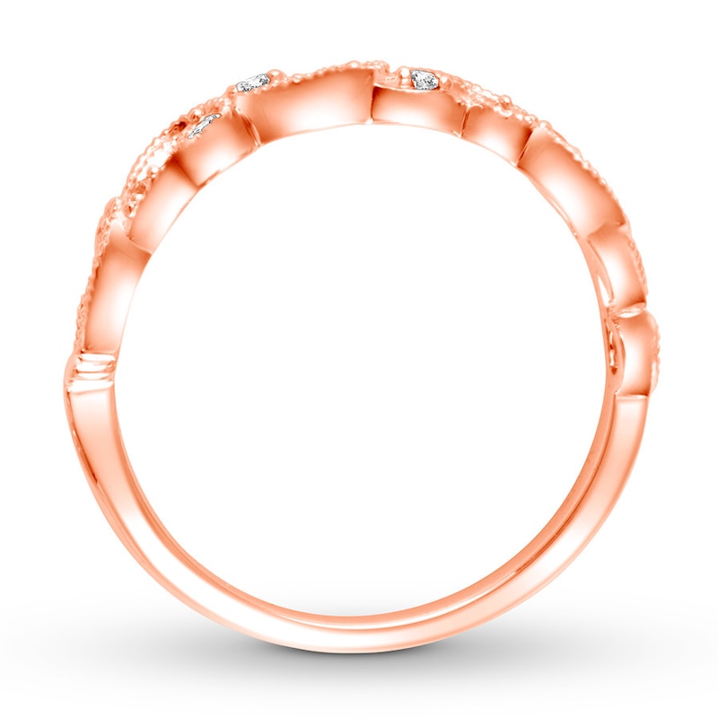 Main Image 3 of Diamond Wedding Band 1/15 ct tw Round-cut 14K Rose Gold