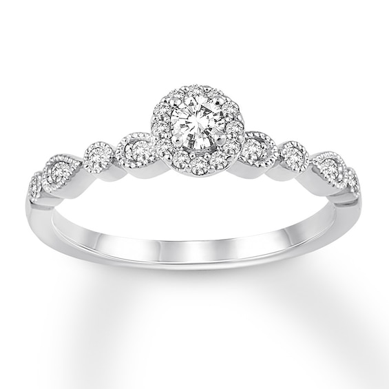 Now + Forever Diamond Engagement Ring 1/4 ct tw Round-cut 10K White Gold