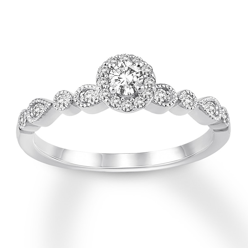Main Image 1 of Now + Forever Diamond Engagement Ring 1/4 ct tw Round-cut 10K White Gold