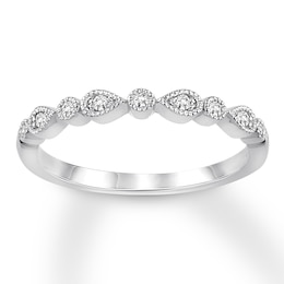 Now + Forever Diamond Wedding Band 1/15 ct tw Round-cut 10K White Gold